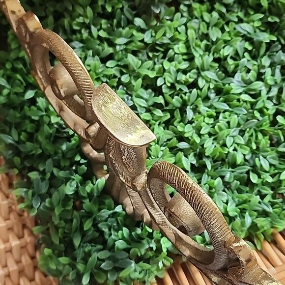 Vintage Solid Brass Wall Pediment - Picture 9 of 9